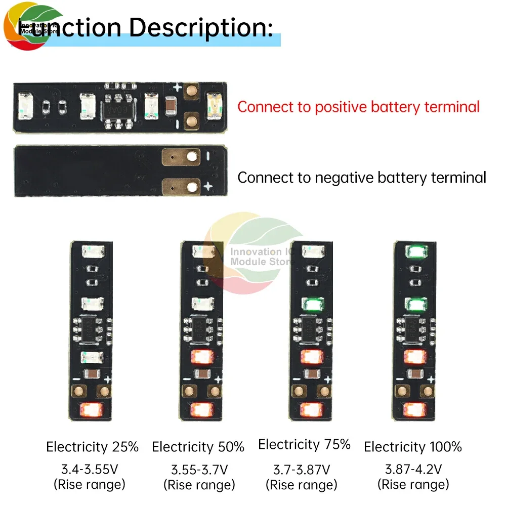 5PCS 3.7-4.2V Mini LED Battery Level Indicator 1 String Ternary Lithium Battery Capacity Board Power Display Module