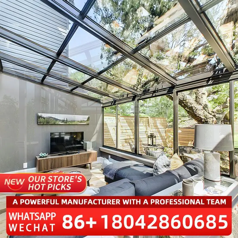 

Wholesale Custom Energy Saving Open air Aluminium Insulated Glass Room for Winter Sunroom in Garden Outdoor Spaces sunroom