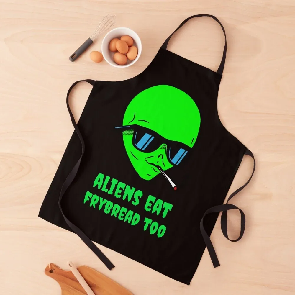 

ALIENS EAT FRYBREAD TOO Apron cook wear Women Kitchen Apron