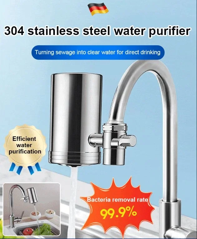 

Stainless Steel Kitchen Tap Filter Water Purifier Faucet Composite Activated Carbon Household Drinking Filtration Home