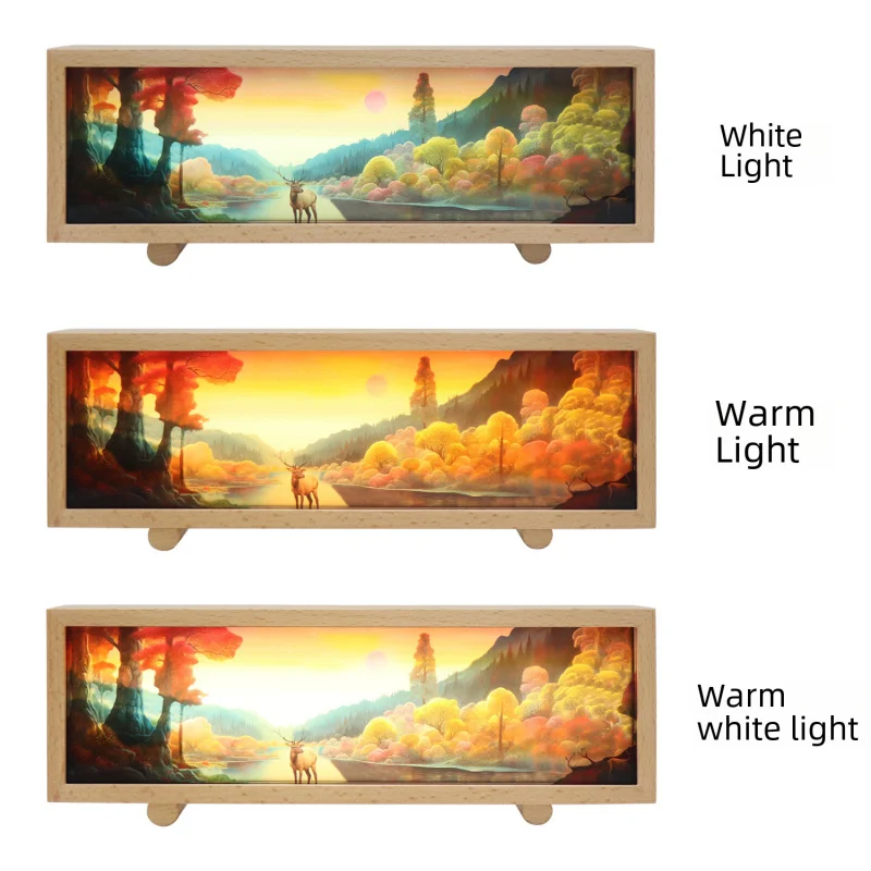 Ambience Light Night Light Charging Light Box Acrylic Cultural Thousand-Li Landscape Decoration Smal