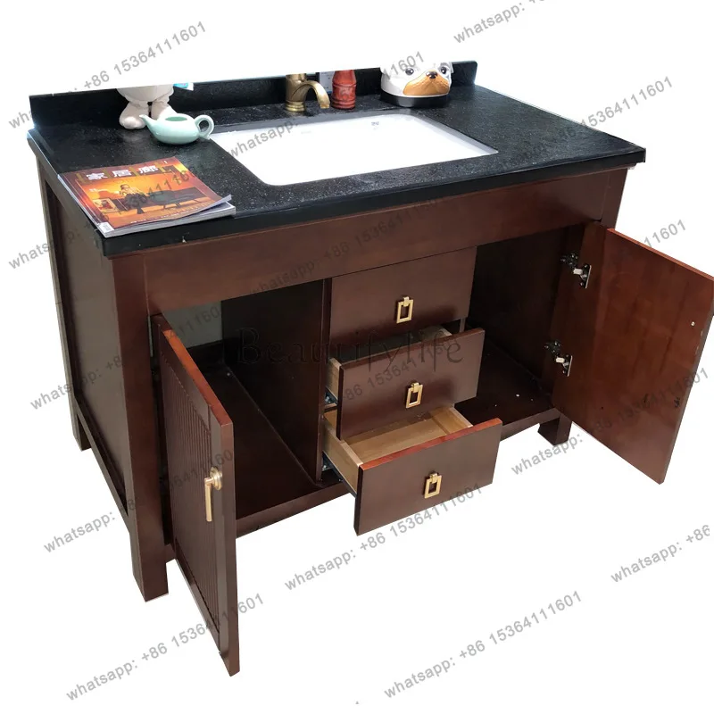 

Oak bathroom cabinet washbasin toilet cabinet washbasin small apartment