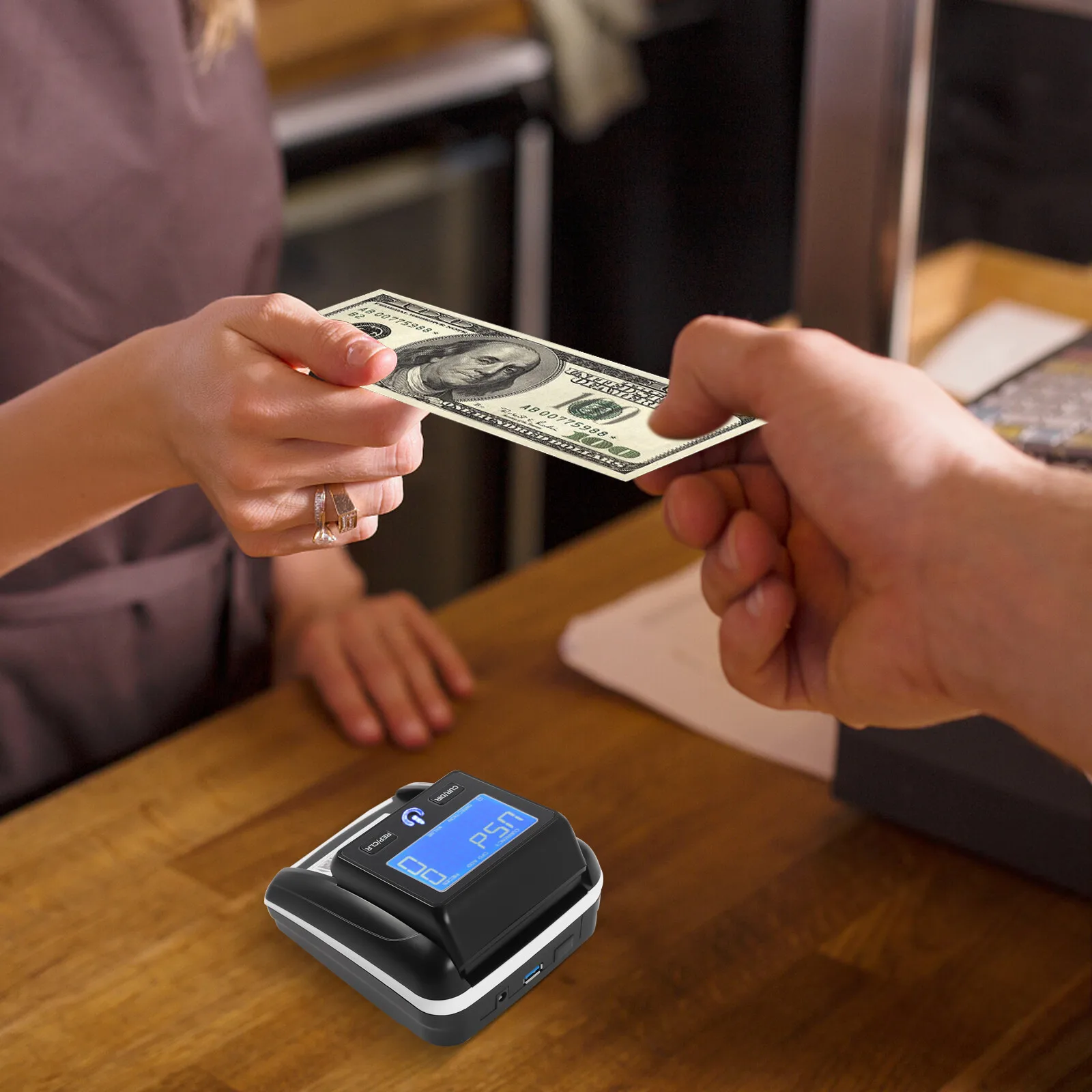 Falschgeld-Detektor mit LED-Anzeige zur Erkennung und Zählung von Geldscheinen für die Überprüfung von USD und EUR Scanner-Testlicht NEU Neu