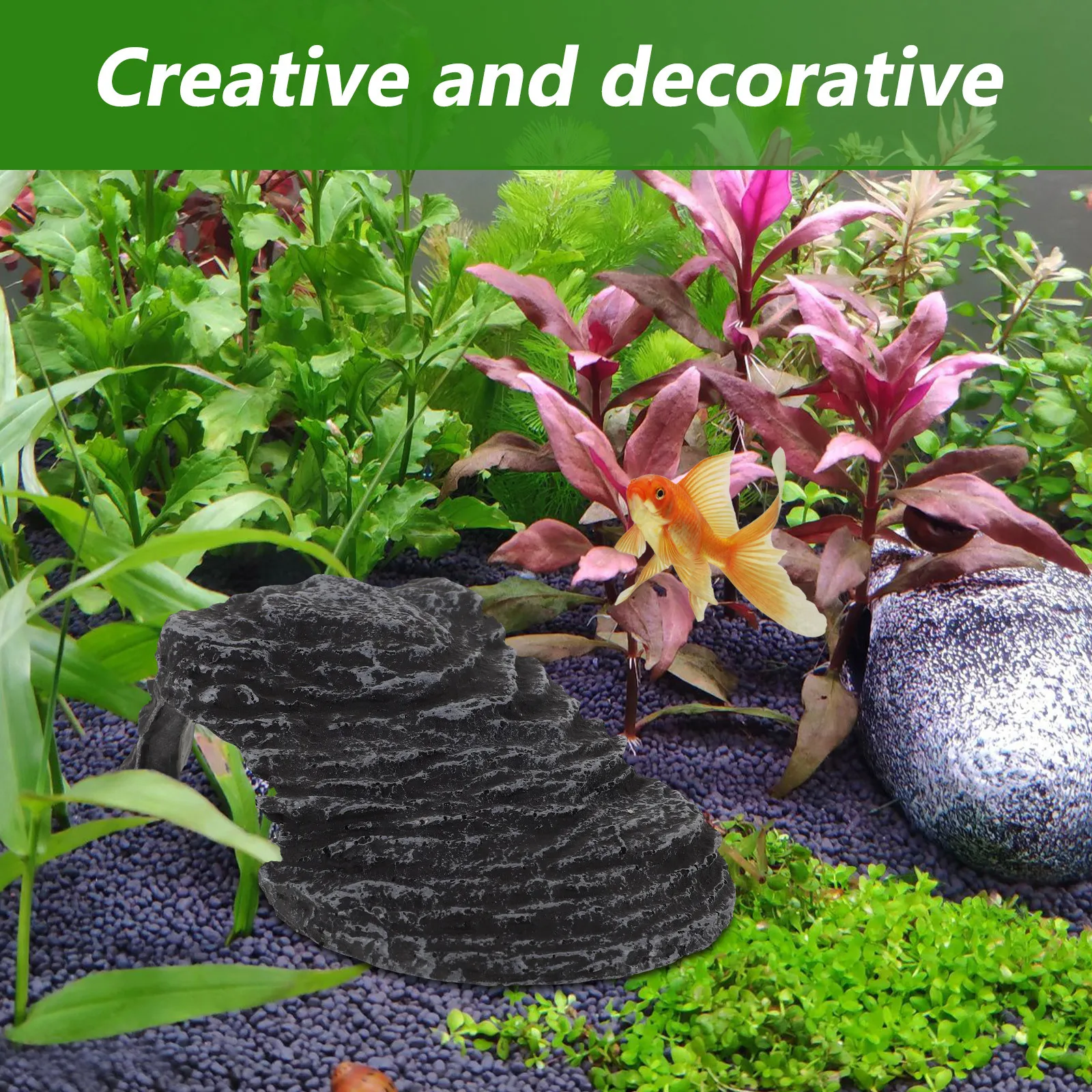 

Turtle Basking Platform Resin Climbing Rock Aquarium Ornament for Reptiles Tortoise Habitat Decorative Tank Accessories Turtle