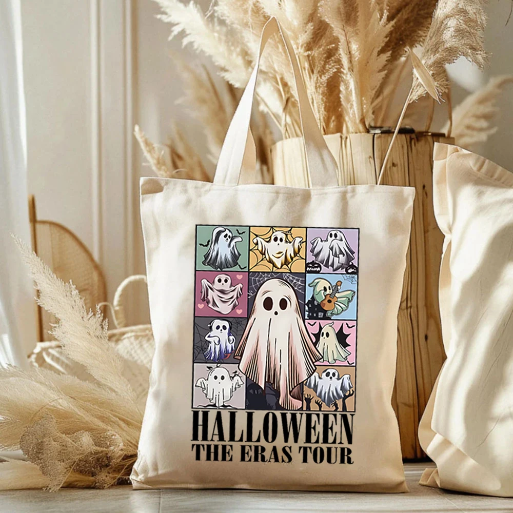 Czarownice i Duchy Halloween The Eras Tour Graphic Tote Bags Cute Ghost Halloween Spooky Season Ladies Shopping Canvas Hand bags