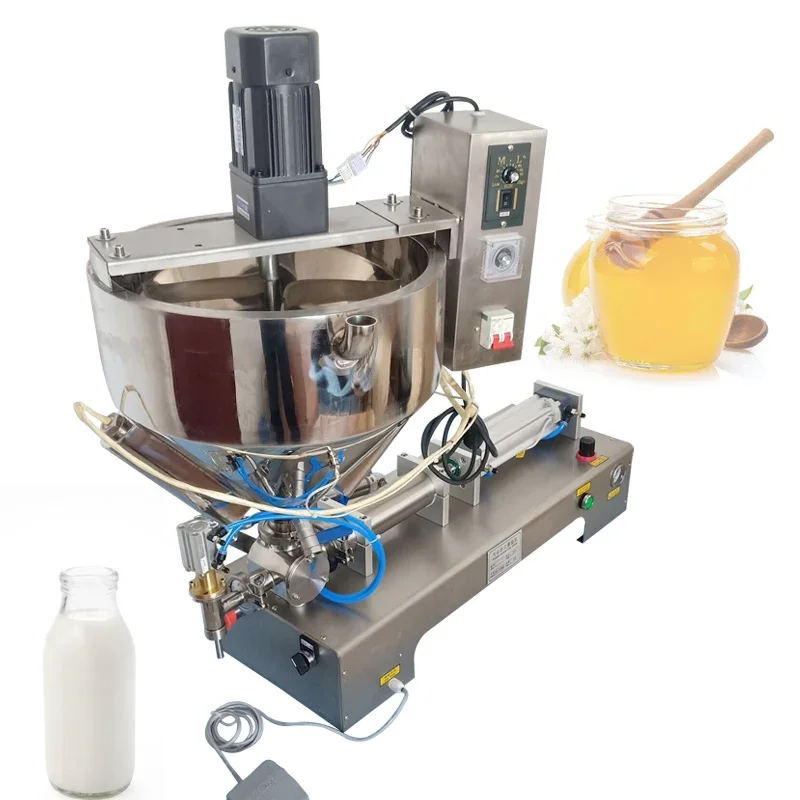 Piston Pneumatic Filling Machine Paste Liquid Heating Mixing Filling Machine