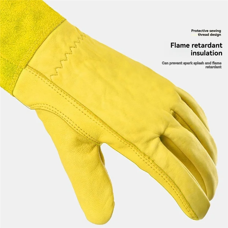 ABZS Rose Pruning Gloves For Men And Women Long Thorn Proof Gardening Gloves Breathable Leather Best Garden Gift XL