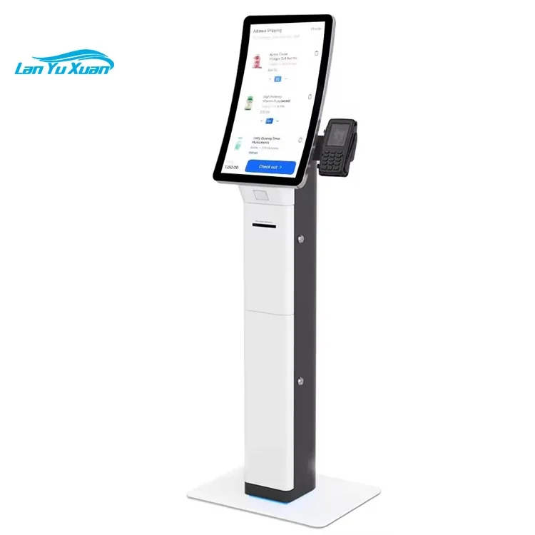 

23.6" self service ordering payment kiosk machine curved lcd self ordering touchscreen Stand kiosk