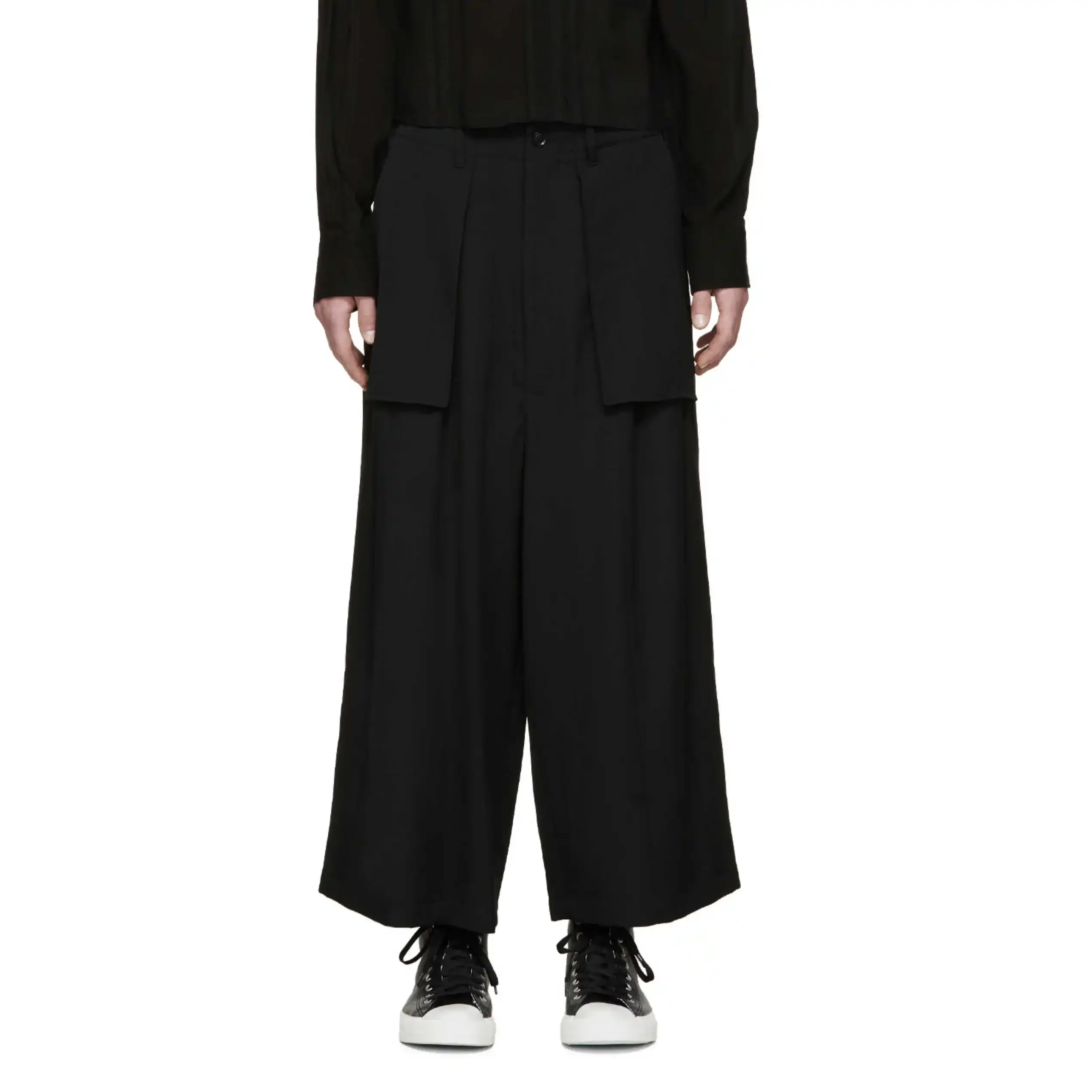 

YOJI OOAK Japanese original wide-leg pants with large pockets wool casual Japanese niche designer brand for men and women