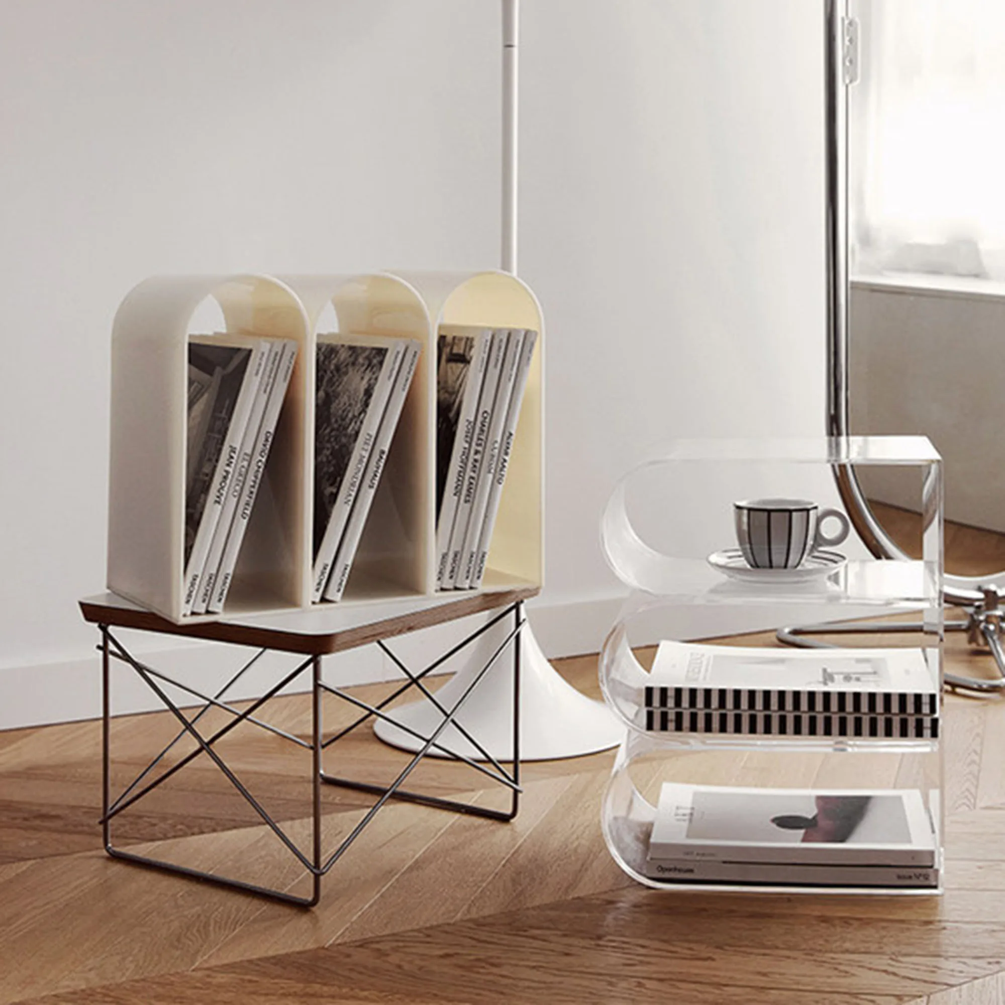 

Hooqu Acrylic Magazine INS Net Red Book Storage Racks Ambitiatory Desktop Shows Recording Rack