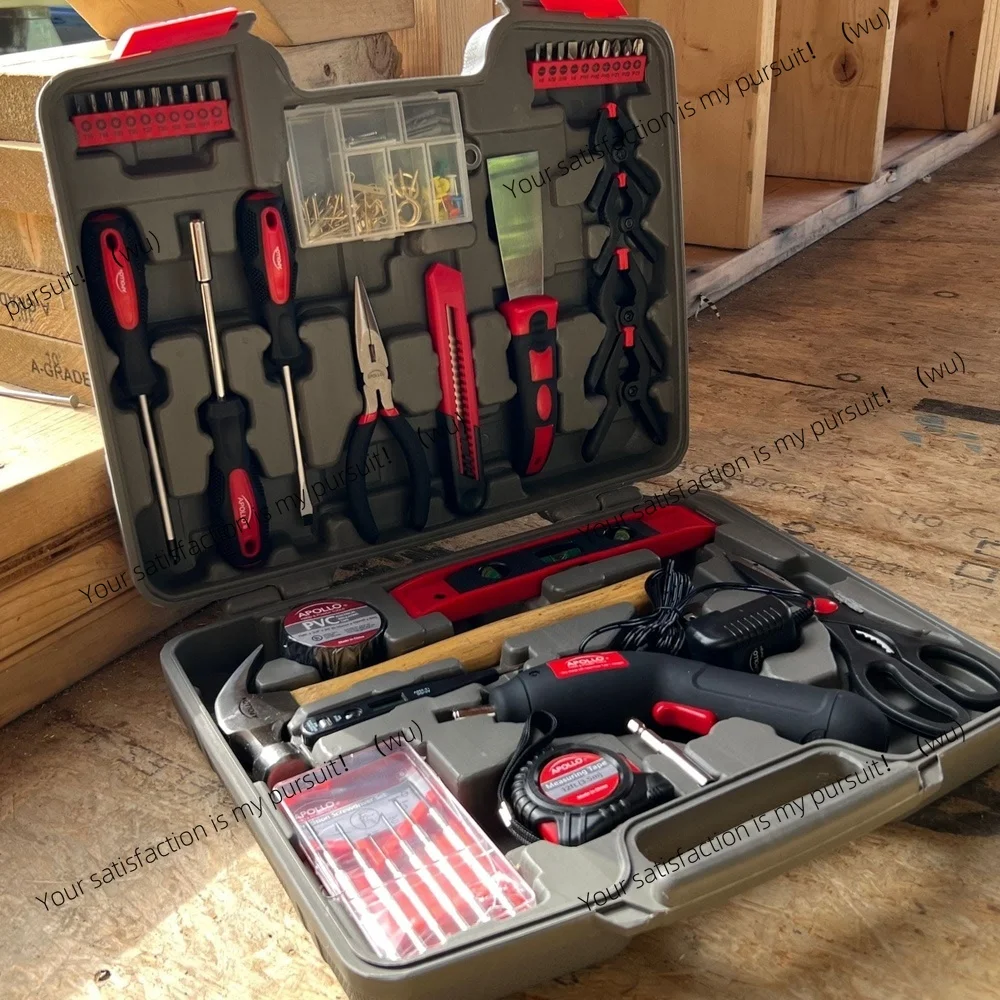 

Набор инструментов из 144 предметов с аккумуляторной отверткой 4,8 В, бытовые инструменты «сделай сам», молотковые плоскогубцы, отвертки, рулетка, ножницы уровня