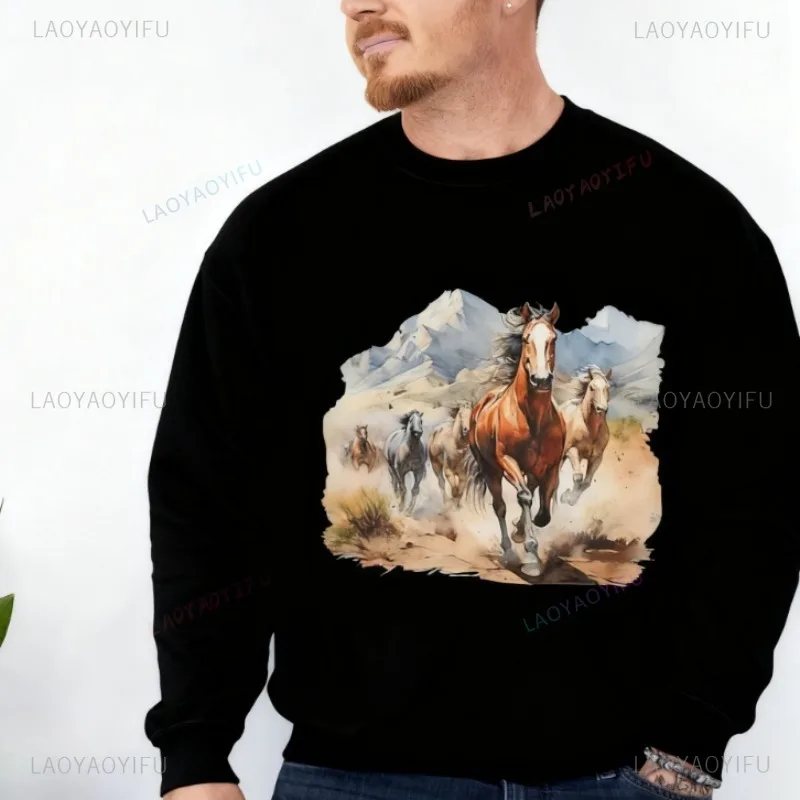 

Retro Wild Horses Desert Sweatshirt Youth Sweatshirt - 90's Vintage Horse Lover Gift Outfit - Boho Unisex Crewneck Hoodies