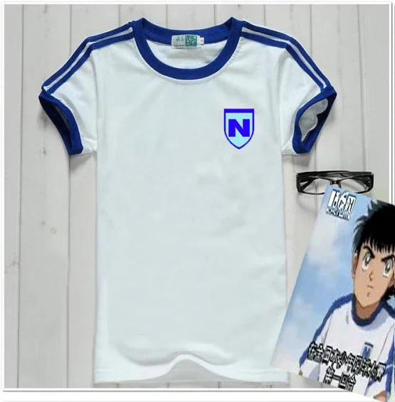 Camiseta de algodón de capitán Tsubasa para niños y adultos, traje de fútbol, uniforme de tela de secado rápido, Cosplay