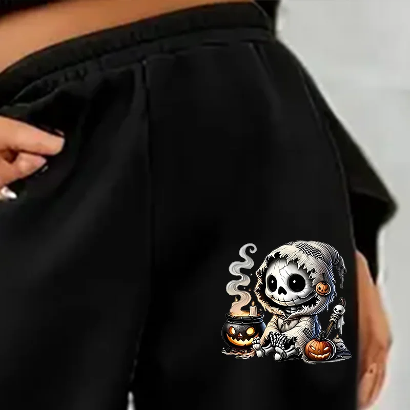 Pantaloni sportivi da donna Pantaloni alla moda con stampa diavolo e zucca Pantaloni sportivi primavera autunno inverno