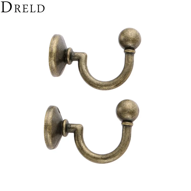 DRELD 2 قطعة السنانير العتيقة برونزية سبيكة حمالة تعليق جدارية قبعة معطف رداء السنانير الحمام المطبخ السنانير شماعات الأثاث الأجهزة ث/مسامير