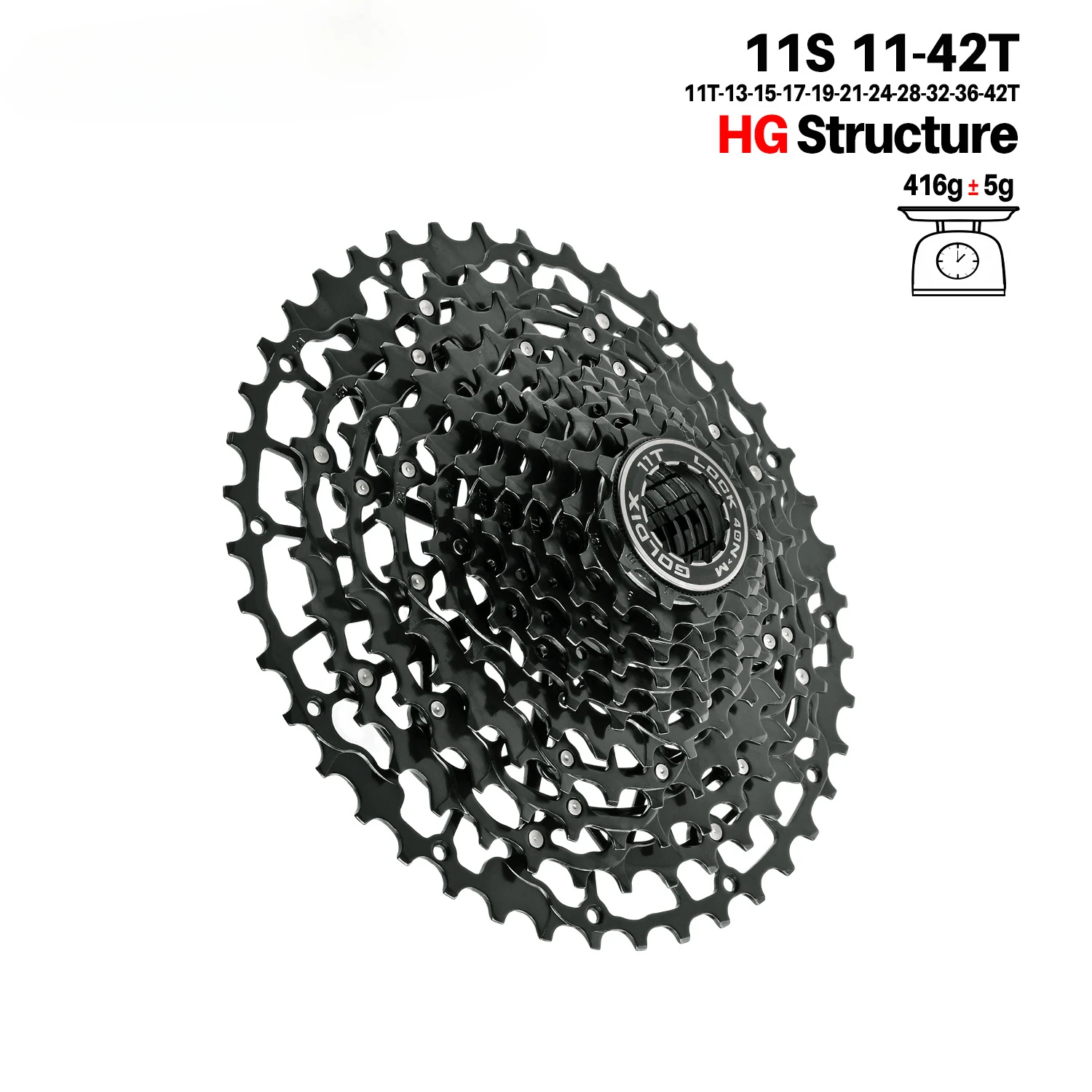 

GOLDIX Ultralight Bicycle Cassette Freewheel Carbon Steel 10-13 Speed HG Structure Sprocket for Mountain Bike