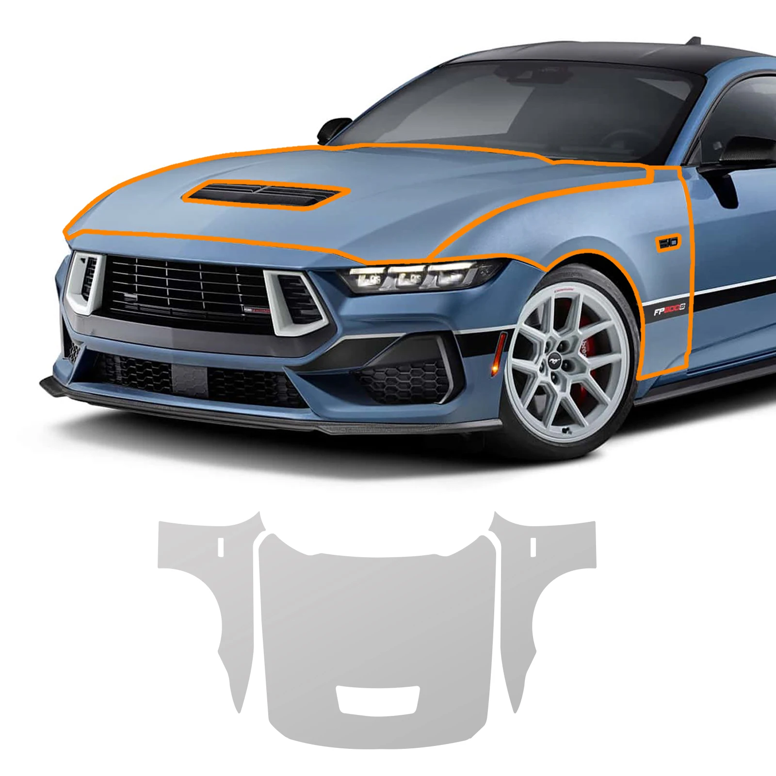 For Ford Mustang Dark Horse GT 2024-2026 Invisible Car Wrap TPU Film Protective Layer Scratch Resistant Car Parts Accessories view 3