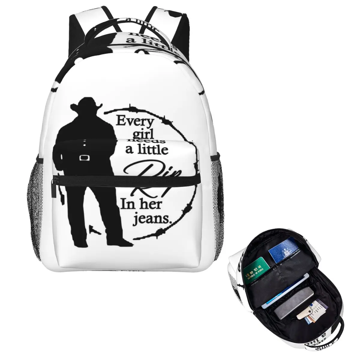 

Every Girl Needs A Little Rip In Her Jeans Student Backpack School Bag Hiking Travel Daypack Fashion Bookbag Shoulder Bags