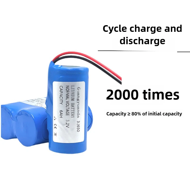 3.2V 32650 LiFePO4 Rechargeable Battery Durable Lithium Iron Phosphate Cell for Outdoor Solar Lamp Street Light Floodlight