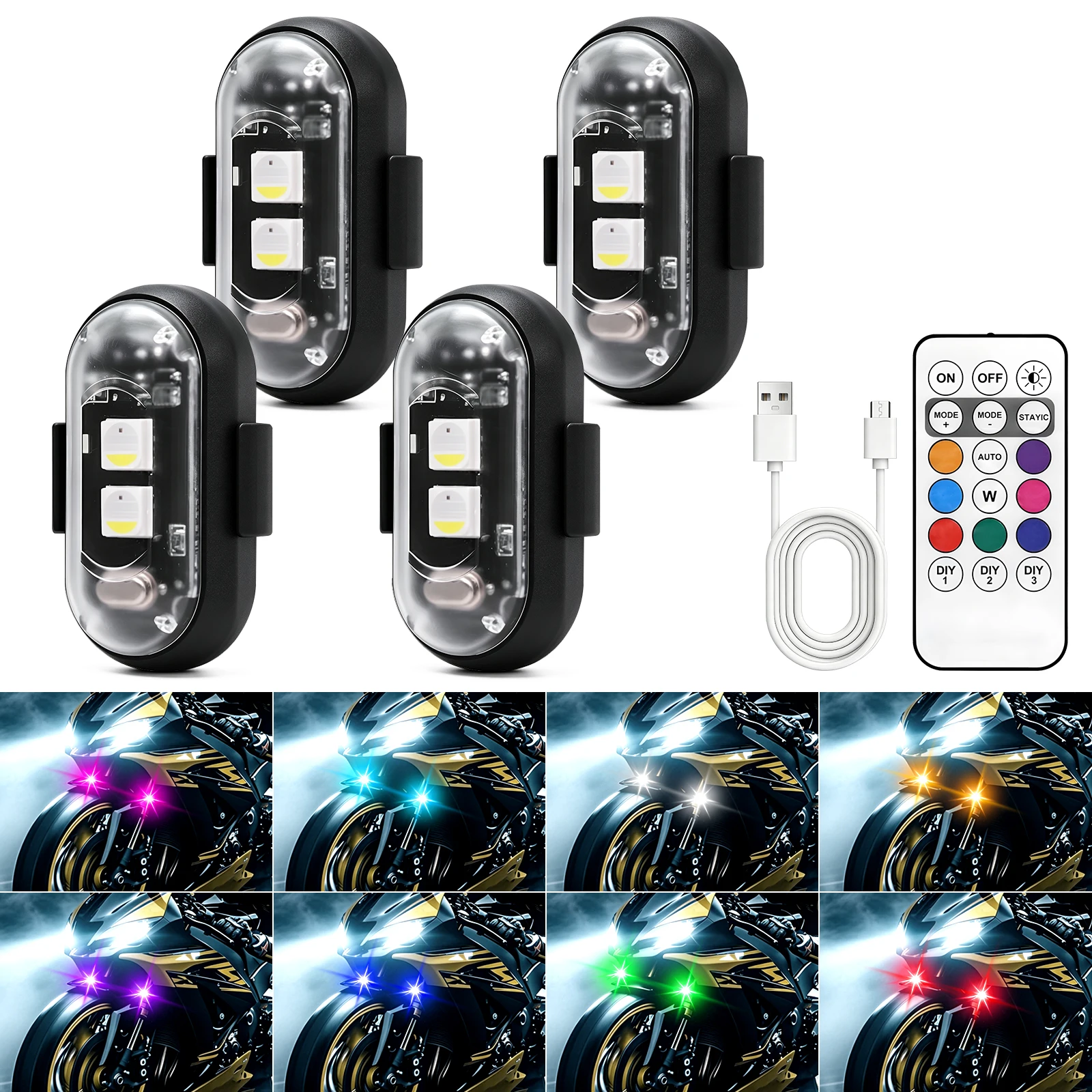 Drone Led Light - 2-8 pezzi di luci stroboscopiche RGB