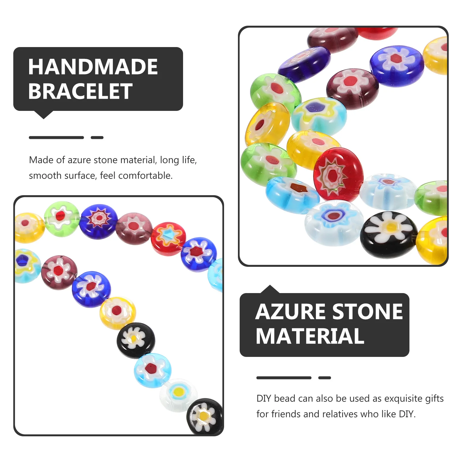 

1 String DIY Beads Flower Pattern Loose Glass Beads for Jewelry Making Bracelets Crafts Decorative Handmade Necklace Gift