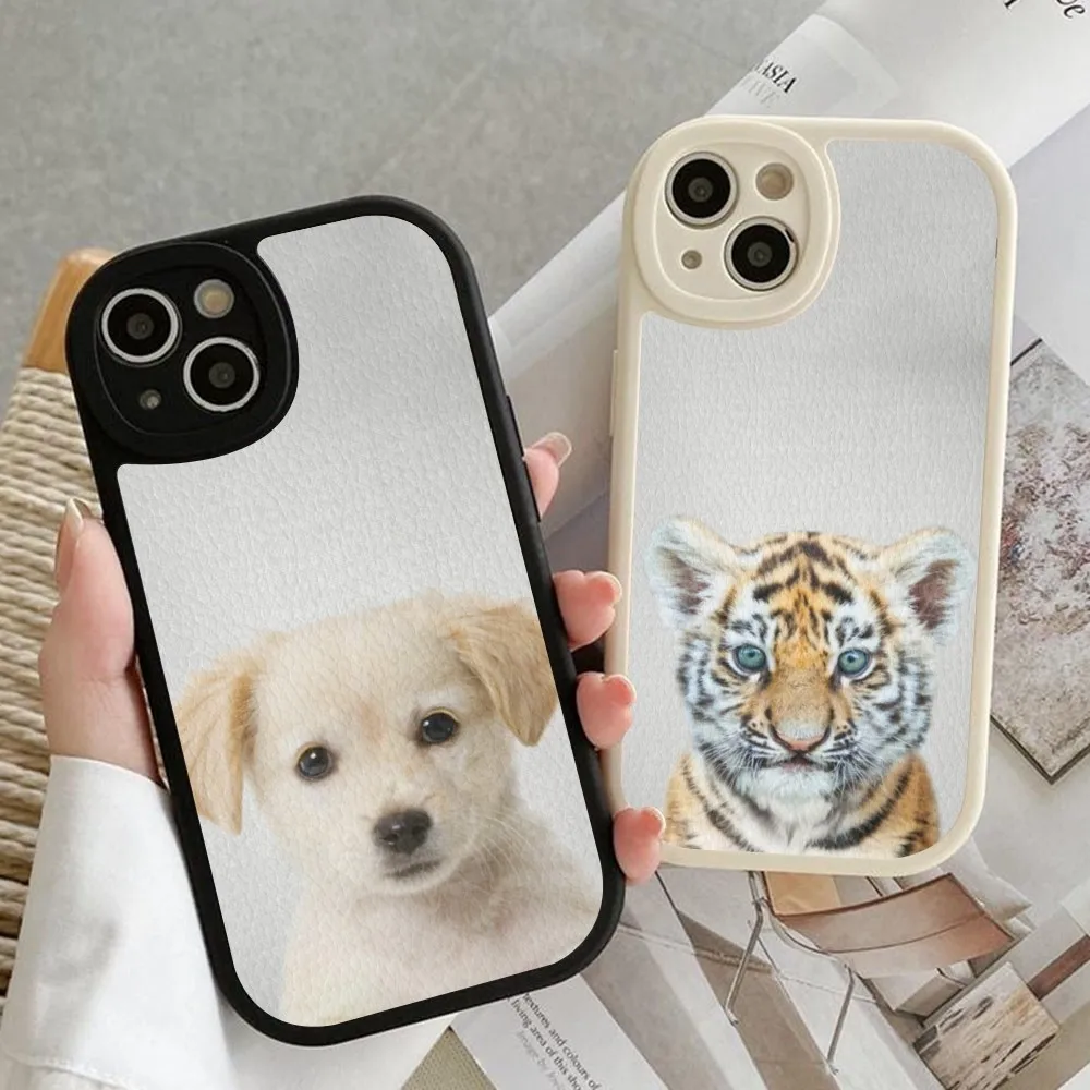 Animal Baby Phone Case Hard Leather For IPhone 16 15 14 13 12 Mini 11 14 Pro Max Xs X Xr 7 8 Plus Fundas #3