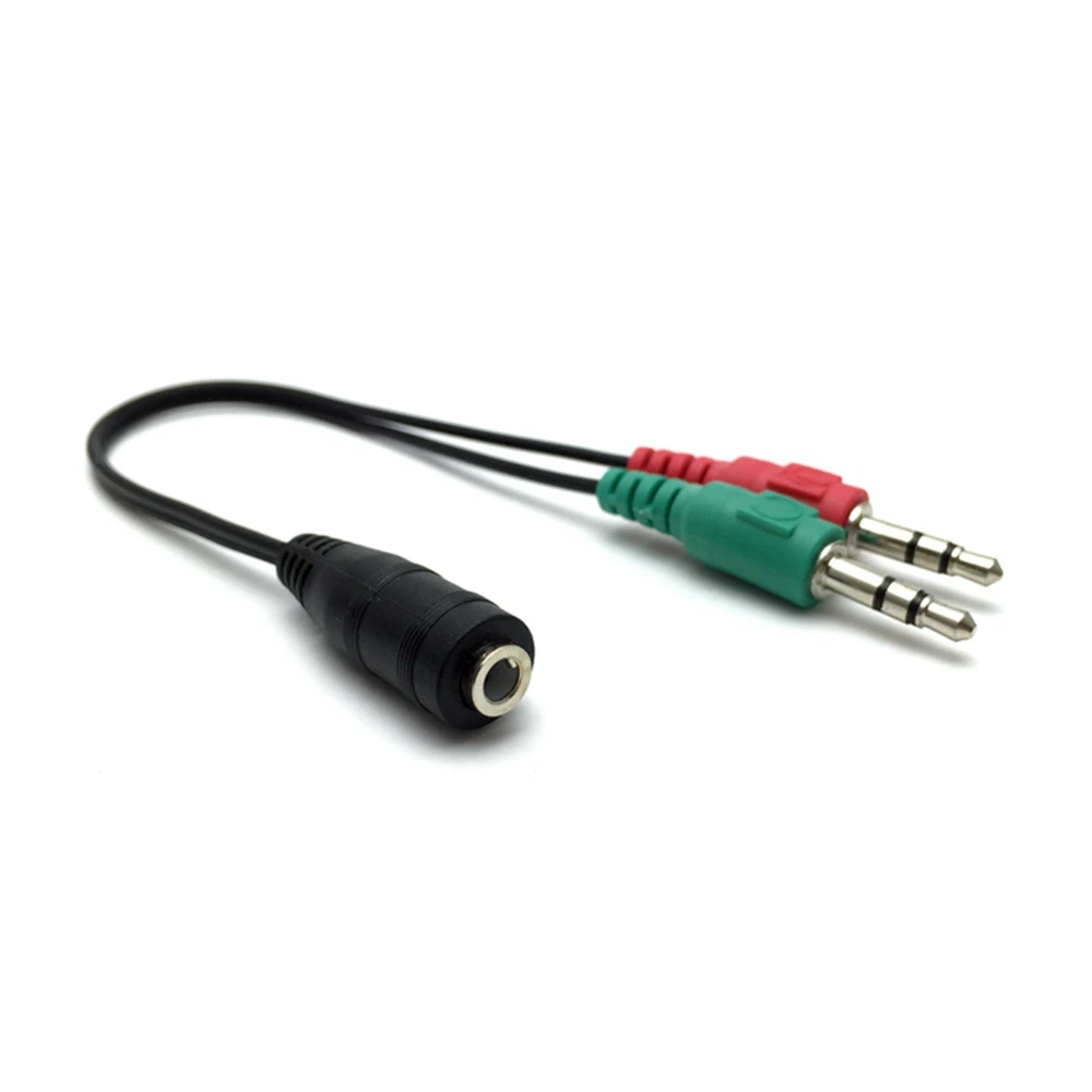 Splitter Kopfhöreranschluss 3,5 mm Stereo Audio Y-Splitter 2 Buchse auf 1 Stecker Kabeladapter Mikrofonstecker für Kopfhörer