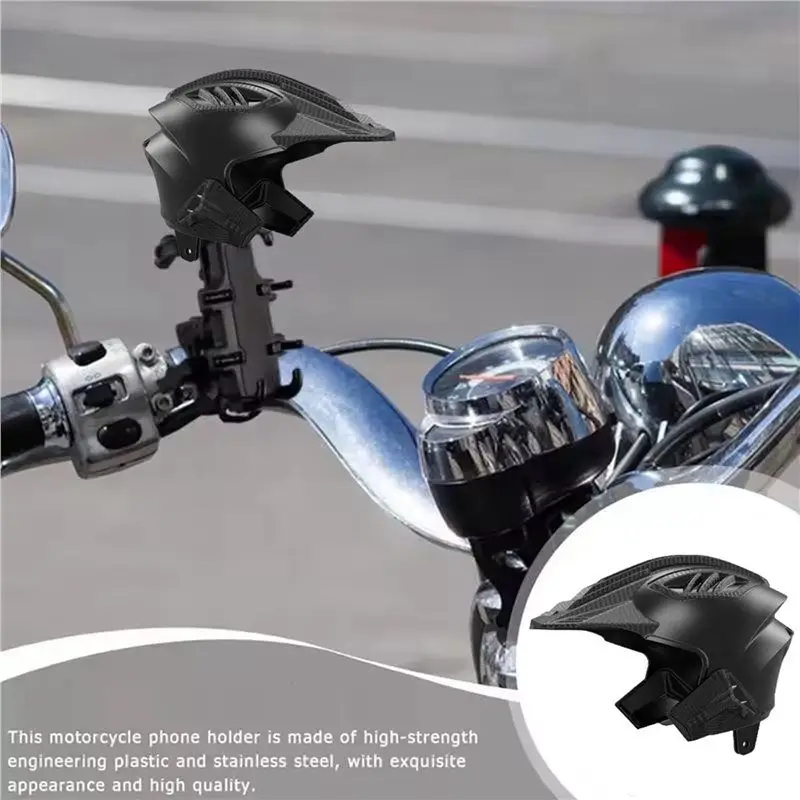 AA92-Sun Shade Rotation Phone Holder Helmet-Shaped Motorcycle Small Motorbike Rainproof Navigation Mount
