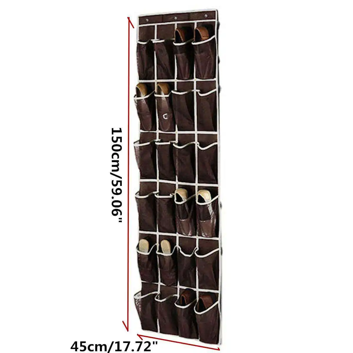 24 Pockets Space Door Hanging Shoes Organizer Mesh Storage Rack Closet Holder Storage Containers