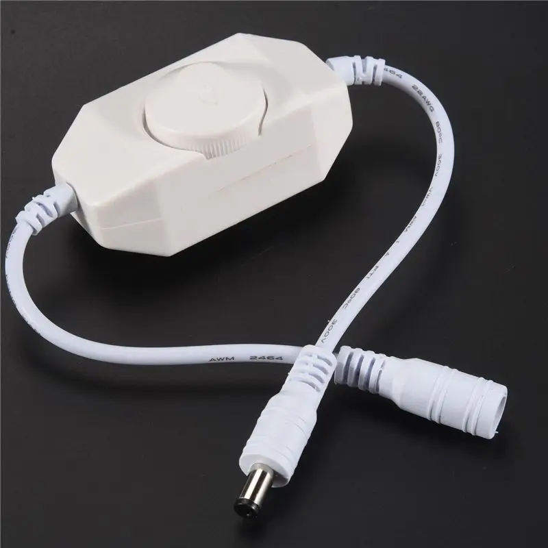 DT17 LED Dimmer Controller, 12V/24V 6A Button-Operated RF Dimmer, Single Color LED Light Brightness Adjuster White