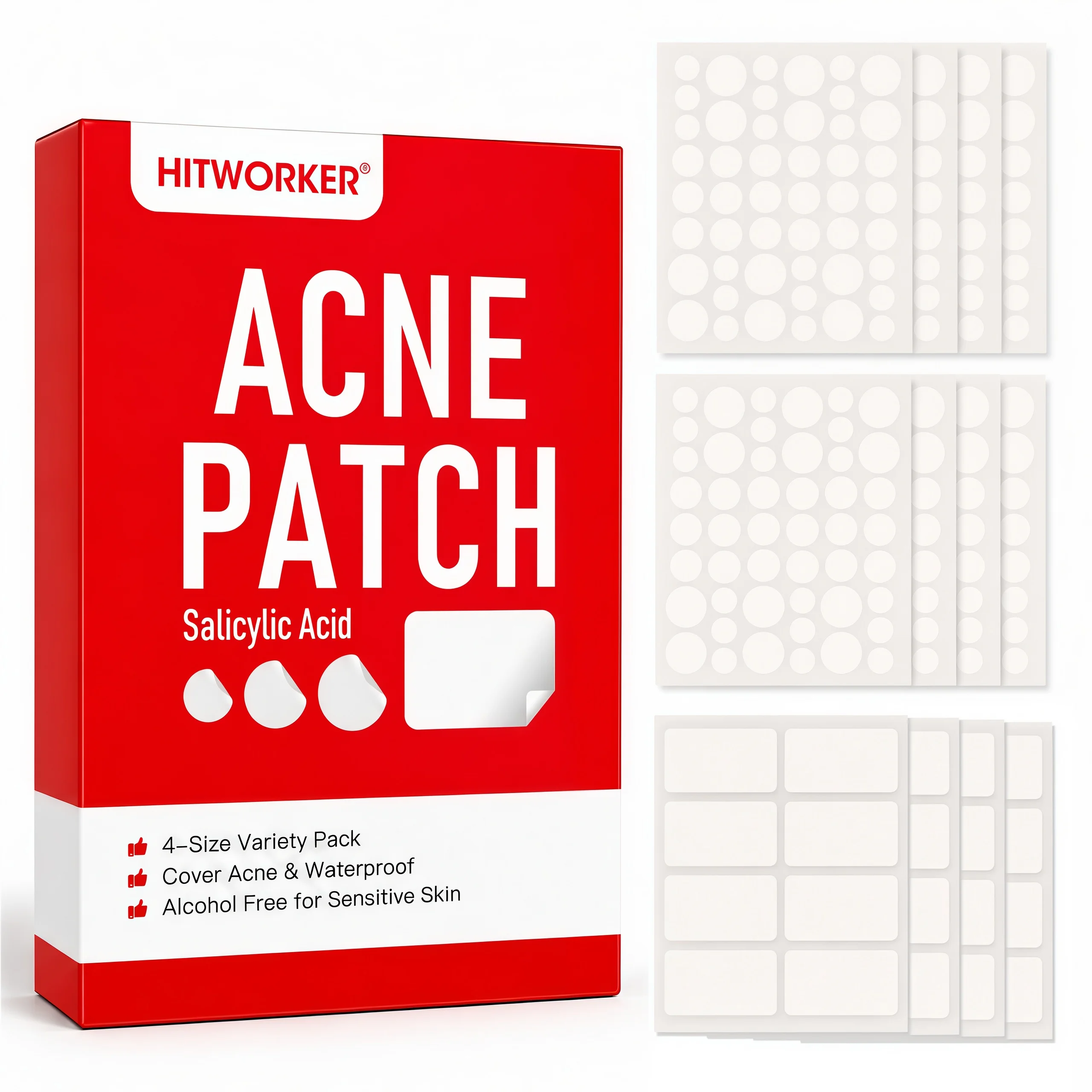 416-Count Day & Night Pimple Patches Set - Extra-Large Gentle Non-Irritating Blemish Conceal Pore Minimizing Acne Treatment Patc