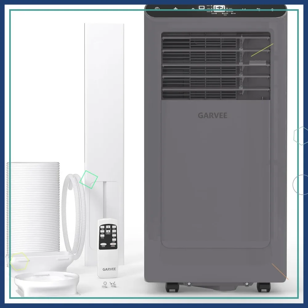 8000 BTU Portable Air Conditioner, Cools Up to 350 Sq.Ft., Remote Control, 48dB, Dehumidifier, Fan, Sleep Mode, 24H Timer — Generic