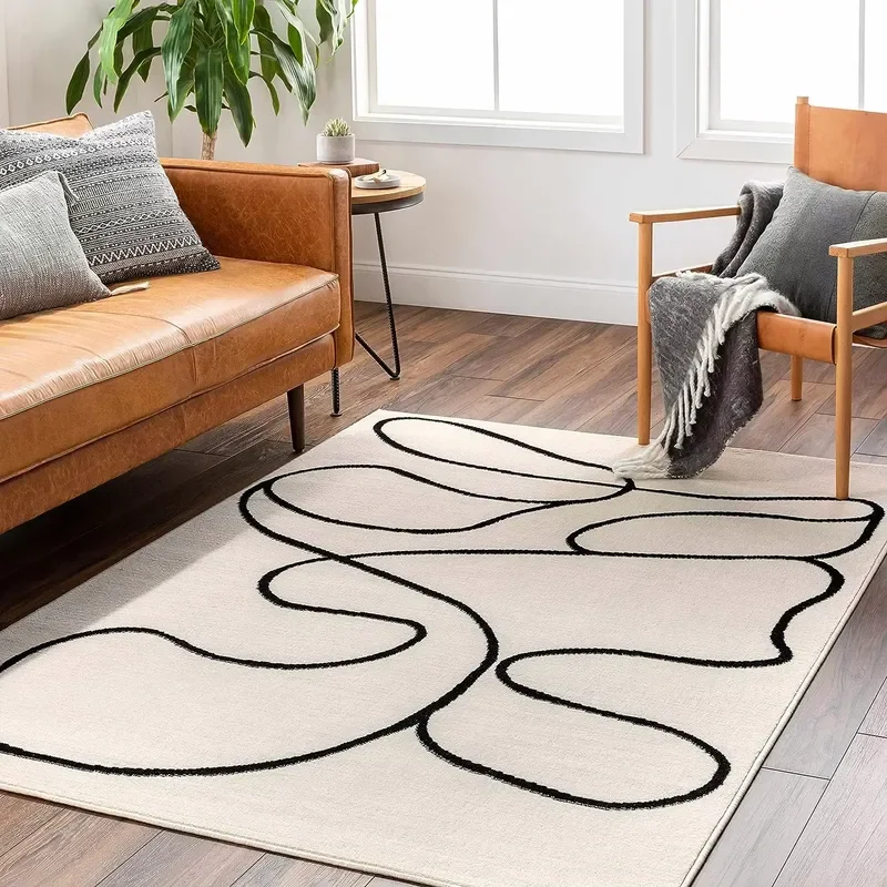 Non-Slip Brands Modern Design Wool Silk Viscose Handmade Rugs Living Room Large Carpet for Home