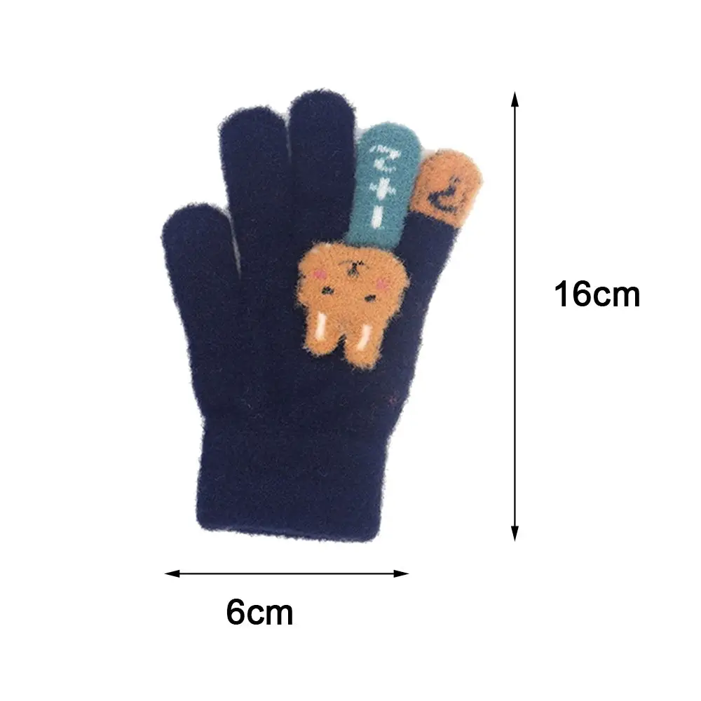 Warm Supplies Waterproof Knitted Outdoor Windproof Full Finger Gloves Knitting Mittens Children Winter Glove