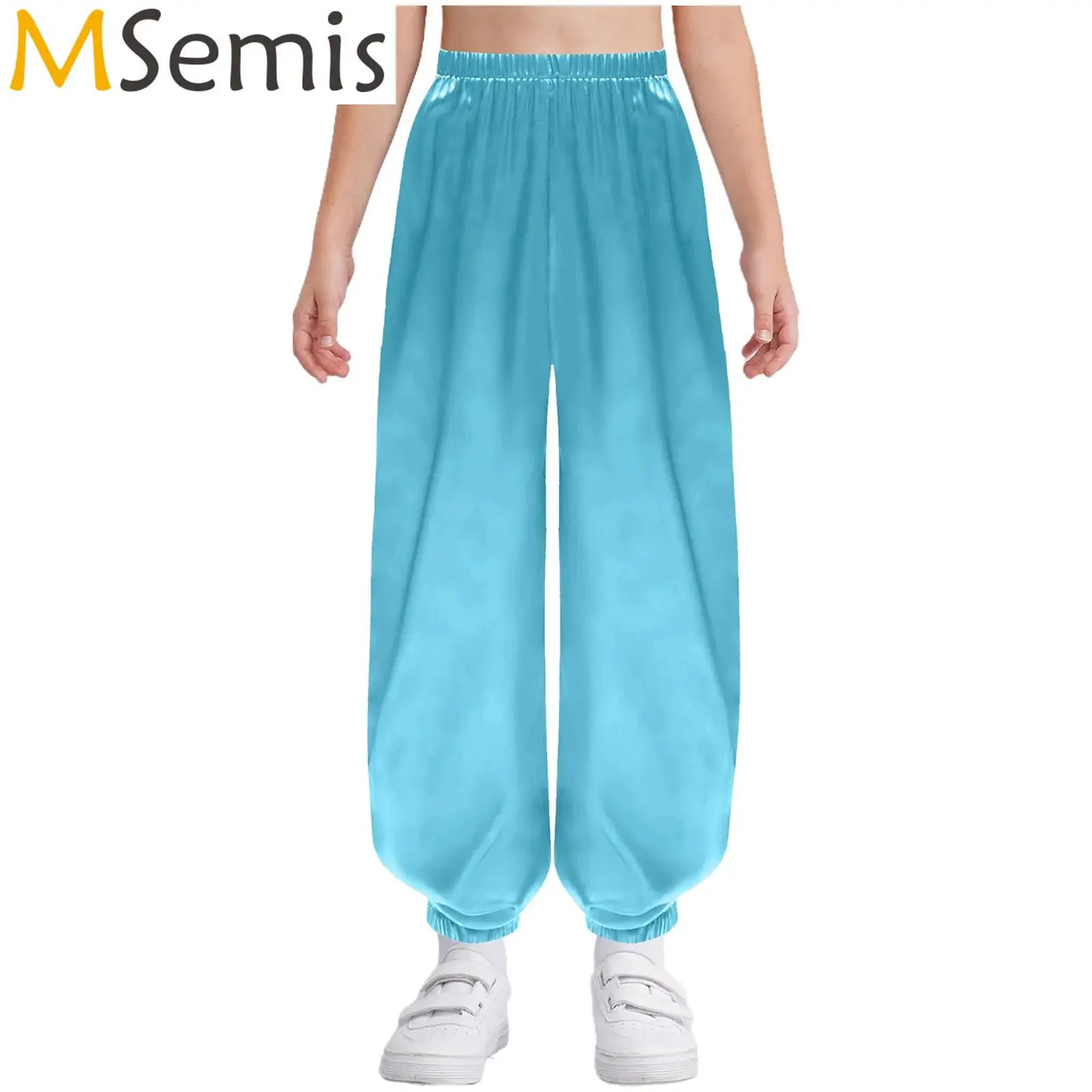 

Kids Boys Girls Kung Fu Uniform Tai Chi Wing Chun Martial Arts Outfit Performance Costume Elastic Waistband Solid Color Pants