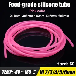 1Meter ID 2 3 4 5 6mm Food Grade Pink Silicone Rubber Tube Hose Tasteless Flexible High Temperature Resistant 2x4/4x6/5x7/6x8mm