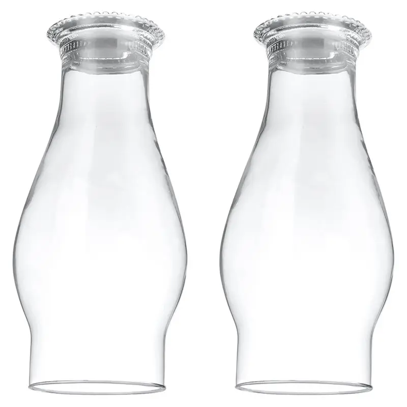ABKY-Oil Lamp Chimney Replacement Clear Hurricane Lamp Glass Shade Wave Style 3 Inch Base 1 Pack