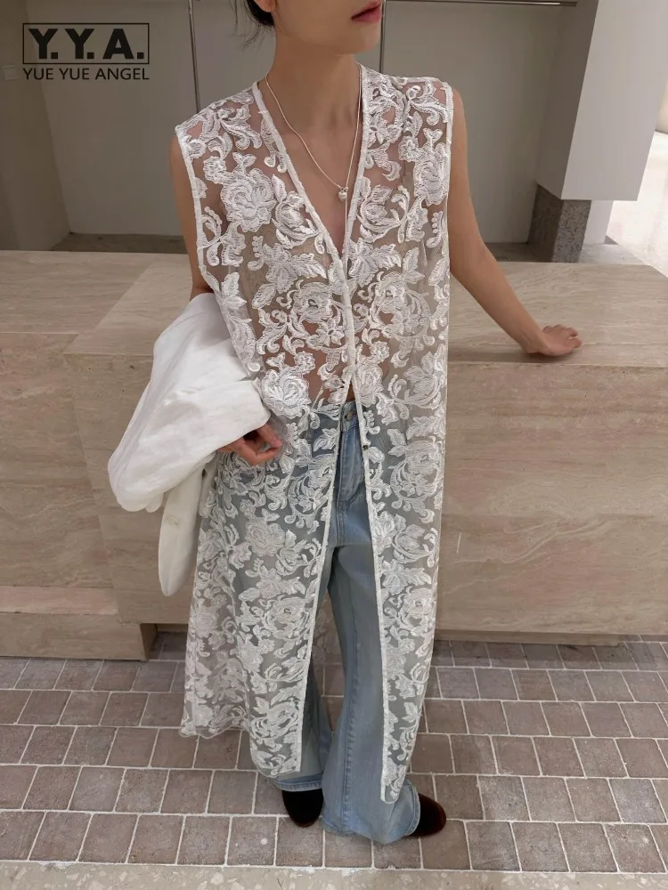 

Женское летнее модное жаккардовое кружевное платье без рукавов с цветочным принтом, тонкий прямой v-образный вырез, новый стиль отпуска, сарафан длиной до середины икры