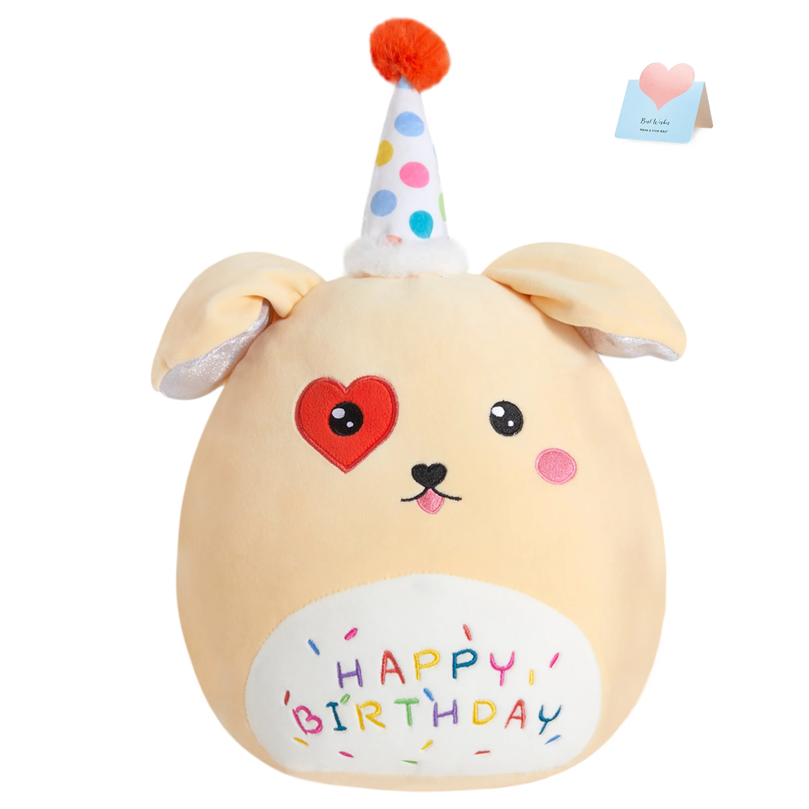 40cm Cute Birthday Dog Plush Toys Soft Kawaii PP Cotton Stuffed Animals for Girls Kids Soft Sleeping Throw Pillows Toy Gift