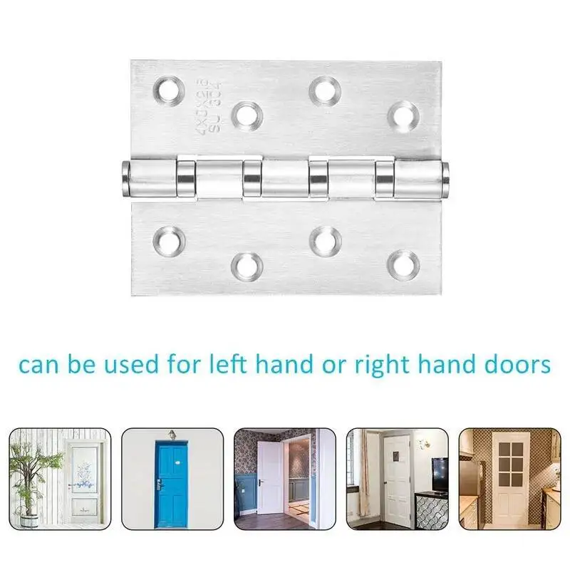 4 Inch Stainless Steel Heavy Duty Ball Bearing Hinges, 100X78mm Universal Door Hardware For Home Cabinet Furniture Fitting