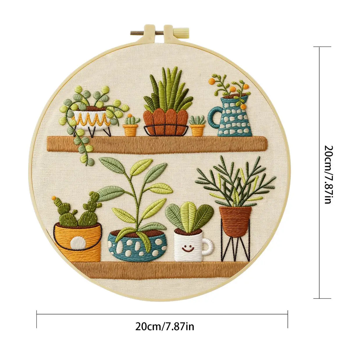 1 Stück 20X20CM/15X15CM 7,87/6,3 Zoll Regal-Stickerei-Starter-Kit DIY-Kit DIY-Stickerei-Set Handarbeiten Nadelkunst – Detail 5
