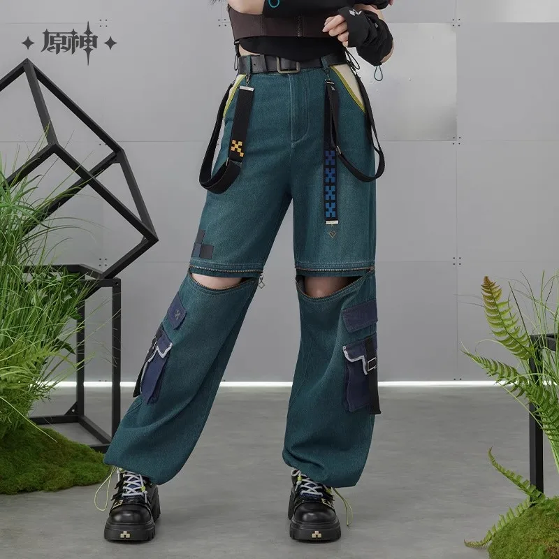 

miHoYo Game Official Kinich Jeans Genshin Impact Kinich Theme Removable Workwear Jeans Clothing Fashion Shorts Cosplay Xmas Gift