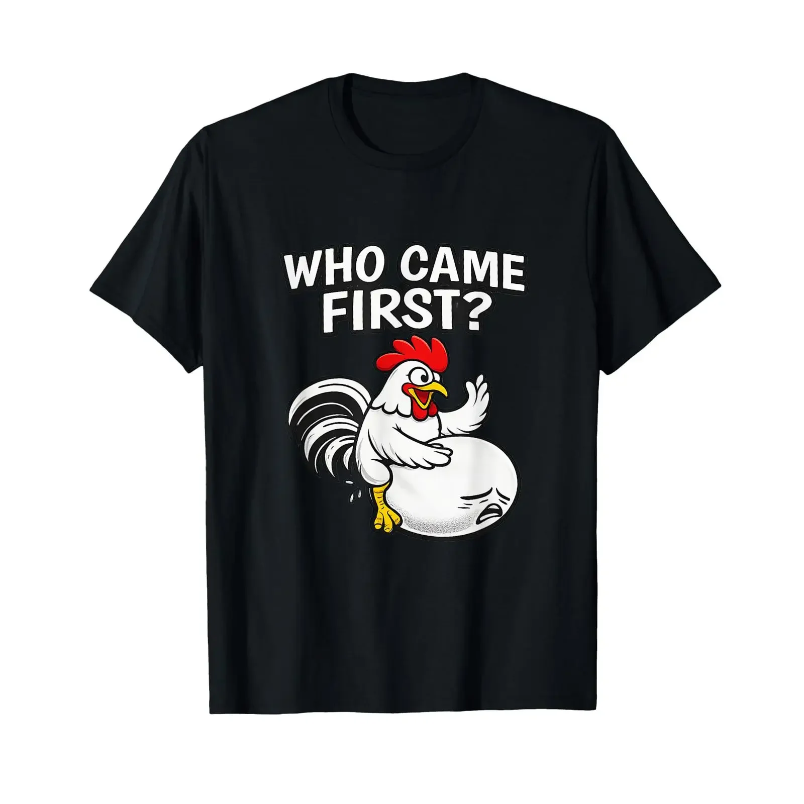 Who Came First Funny Unhinged Chicken Egg Gen Z Meme Raunchy T Shirt vintage Washed Stretched designer clothes Comfortable