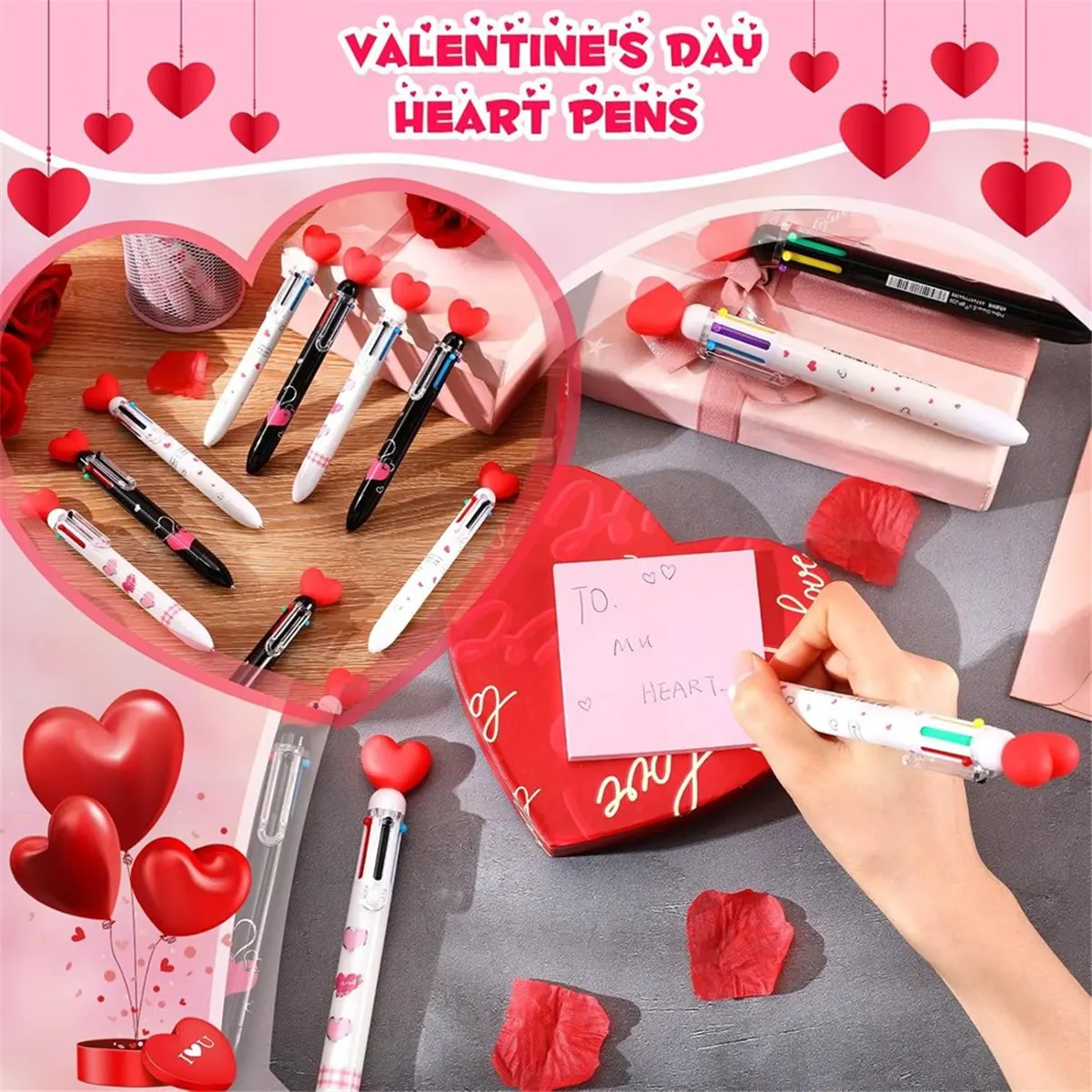 Latest ABBQ-36 Pcs Valentine'S Day Heart Shape Pens Bulk, Retractable Ballpoint Pens for Valentine'S Day Adults Women Nurse Wedd