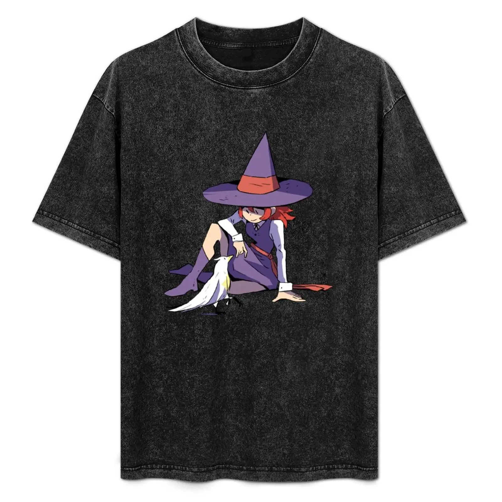 Witch Making a friend crow T-Shirt summer clothes aesthetic clothes oversized customs design your own men clothing