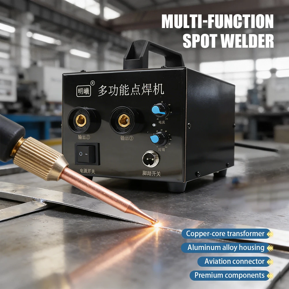 Mini Spot Welder Tool DIY Electric Welding Machine with Foot Pedal for 18650 Batteries Nickel-Plated Sheet/Battery Pack