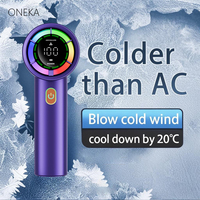 Handheld Fan 6 Speed 3000mAh Battery Personal Digital Display USB Rechargeable for Travel Outdoor School Gift Idea