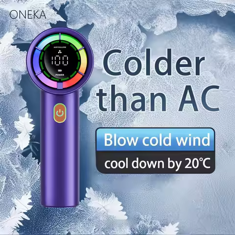 Handheld Fan 6 Speed 3000mAh Battery Personal Digital Display USB Rechargeable for Travel Outdoor School Gift Idea