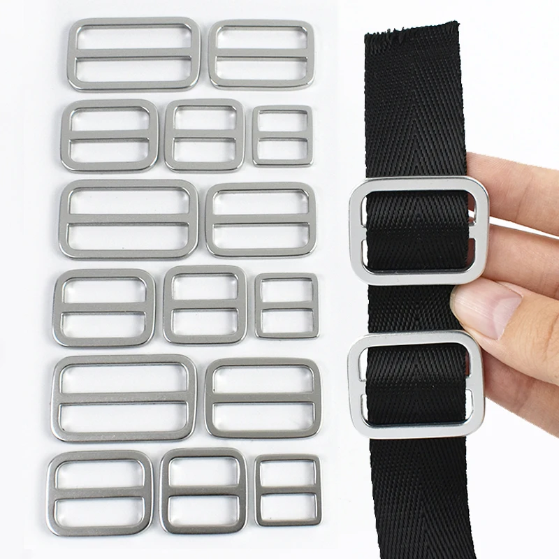 

5/10Pcs 15-38mm Aluminum Alloy Tri-Glide Slider Buckles Backpack Metal Buckle Bag Strap Ring Webbing Adjust Clasp Accessories