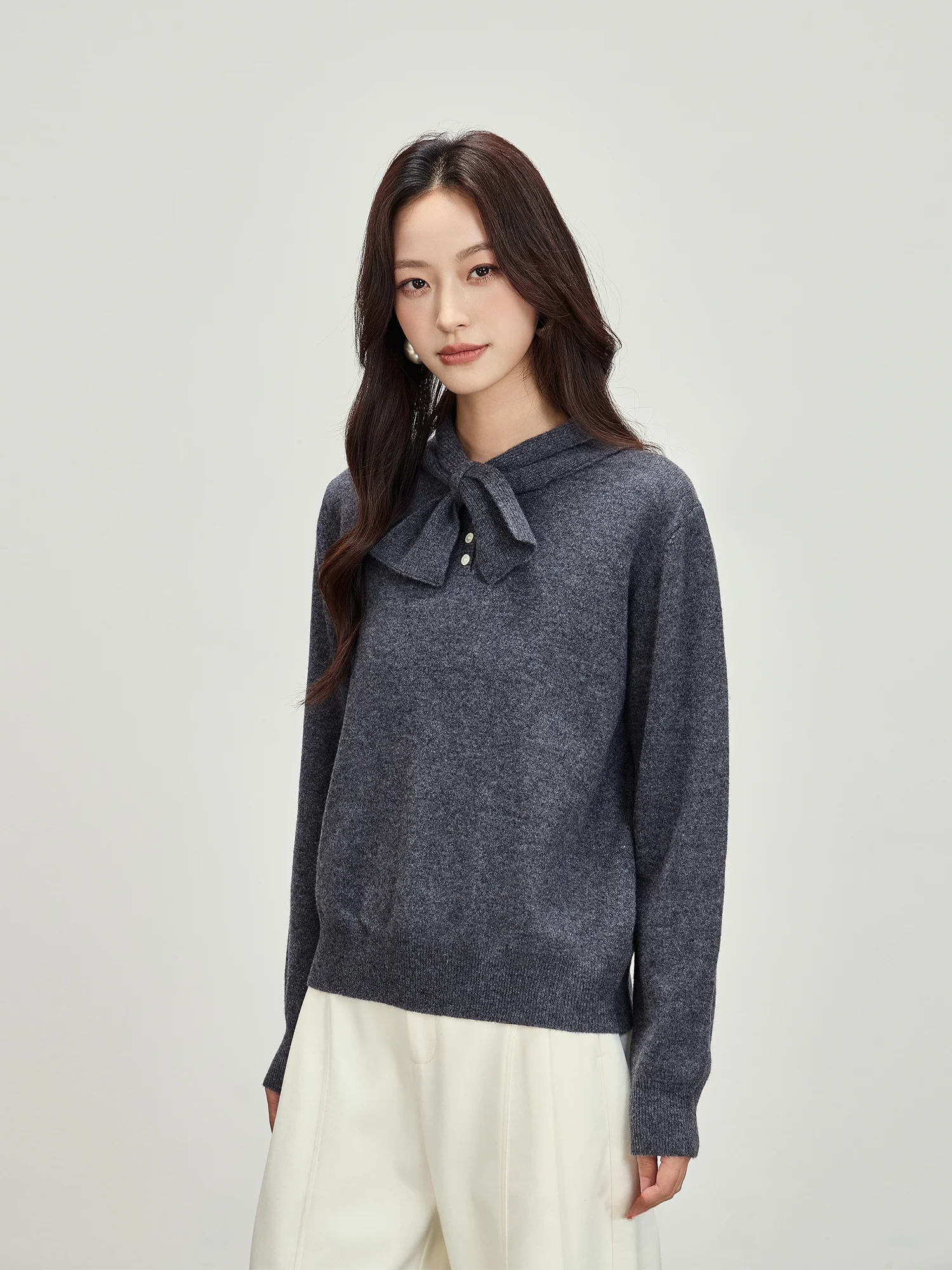 

ay Thiened Long Sve Women's Base irt Loose Knitted Winter Inner Wear Casual Sle Regular Fit Woolen Top